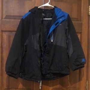 ZeroXposur boys Medium blue black gray thick lined coat